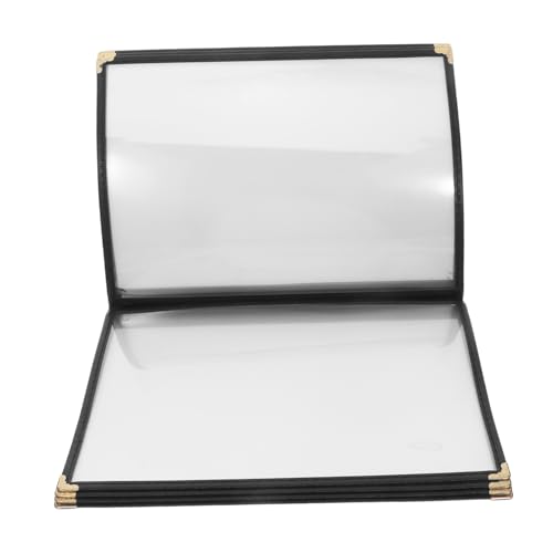 CRILSTYLEO Transparentes Menübuch mit Seiten PVC Menüschutzhülle mit Goldenen Metallecken Strapazierfähiger Speisekarten-einband Wasserabweisend und Elegant für Restaurant CRILSTYLEO Transparentes Menübuch mit Seiten PVC Menüschutzhülle mit Goldenen Metallecken Strapazierfähiger Speisekarten-einband Wasserabweisend und Elegant für Restaurant von CRILSTYLEO