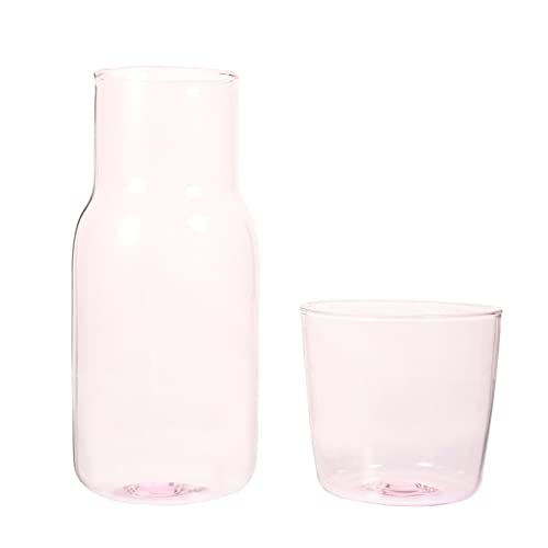 CRILSTYLEO Wasserkaraffe Set Glaskrug Tasse Nachttisch Wasserkaraffe Rosa Karaffe Tasse Haushaltswasserkrug CRILSTYLEO Wasserkaraffe Set Glaskrug Tasse Nachttisch Wasserkaraffe Rosa Karaffe Tasse Haushaltswasserkrug von CRILSTYLEO