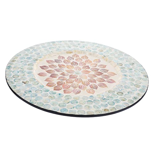 CRILSTYLEO Wasserlily Shell Placemat Wärme-Resistente Essmatte Hauszubehör Empfindliche Tischemat Zartes Essmattenschale Kissen Runde Plakat von CRILSTYLEO