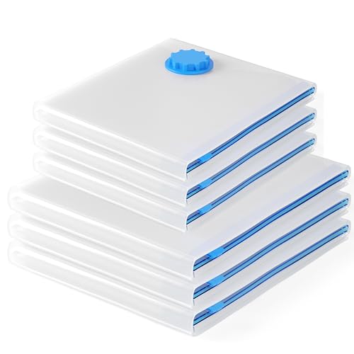 CRINSTON – Vakuumbeutel für Kleidung – 6 Stück (3-100x80 cm + 3-80x60 cm) Vakuum Wiederverwendbar Kleiderbeutel für Kleidung Bettdecken Bettwäsche Kissen. Geeignet für Staubsauger oder Handpumpe. von CRINSTON