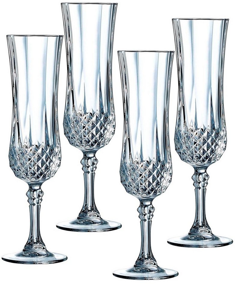 CRISTAL D´ARQUES Sektglas Longchamp Sektkelch 12cl Kristallglas 4er Set von CRISTAL D´ARQUES