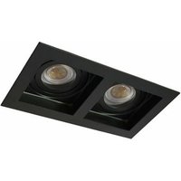 Rechteckiger Akrah Einbauring zwei Lichter schwarz 18x10cm von CRISTAL RECORD LIGHTING