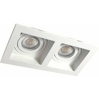 Rechteckiger Akrah Einbauring zwei Lichter weiß 18x10cm von CRISTAL RECORD LIGHTING