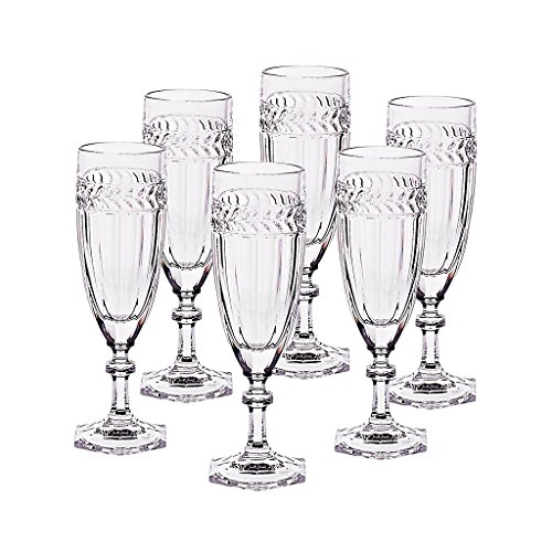 CRISTALICA 6 X Sektglas Sektkelch Champagnerglas Miss Desiree 130 ml Transparent Kristallglas 18,5 cm von CRISTALICA