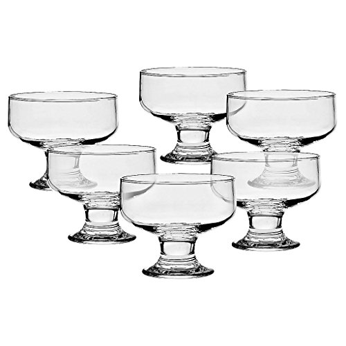 6 x Eisschale Set Dessertschale Eisbecher Glas Riviera transparent 260ml Gelato Vero von CRISTALICA