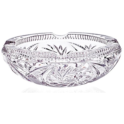 Aschenbecher Ascher aus Kristall Zigarre Zigarette Smile D 14 cm Transparent Kristall von CRISTALICA