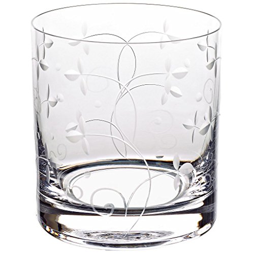 Becher Wasserglas Trinkbecher Petite Daisy 250 ml Transparent Hochwertiges Glas von CRISTALICA