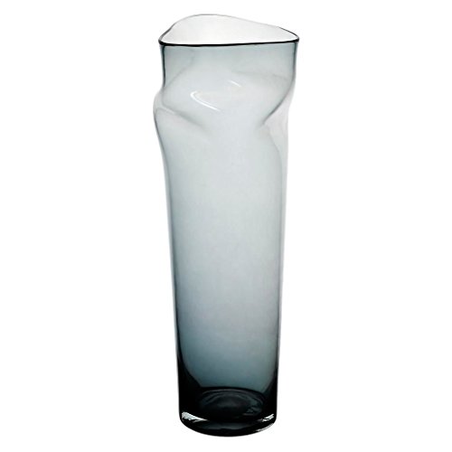 Blumenvase, Bodenvase, Glas Vase Andromeda, grau, 51 cm, moderner Style (Art Glass Powered by Cristalica) von CRISTALICA