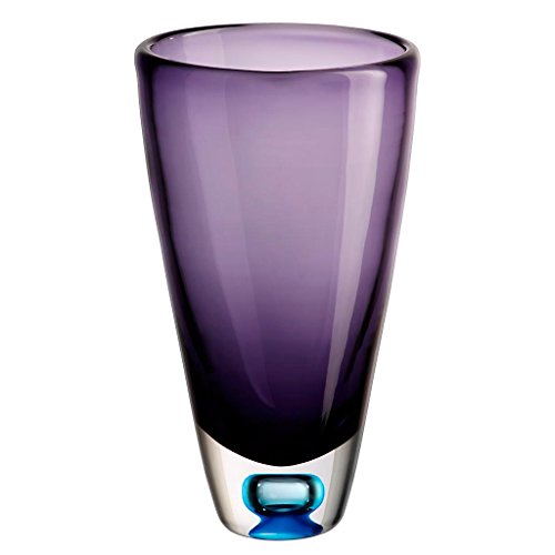 Blumenvase, Bouquetvase, Glas Vase Calla, violett, 23 cm, moderner Style (Art Glass Powered by Cristalica) von CRISTALICA