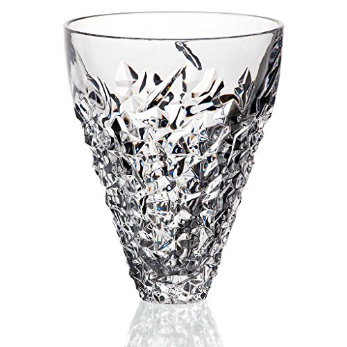 Bouquet Vase Blumenvase Katarina Gold Transparent Rund 28 cm Bleikristall Tischvase Tischdeko Hochzeitdeko von CRISTALICA