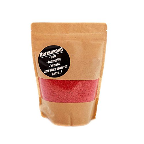 CRISTALICA 400 g Kerzensand Wachsgranulat Bastelbedarf Kerze inkl. Docht Rot von CRISTALICA