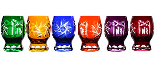 CRISTALICA 6 Wodkagläser Schnapsglas Stamper Likör geschliffen Bunt Kristallglas 45 ml CRISTALICA 6 Wodkagläser Schnapsglas Stamper Likör geschliffen Bunt Kristallglas 45 ml von CRISTALICA
