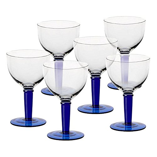 CRISTALICA 6 X Eisschale Dessertschale Eisbecher Glas Lombardia Blau 18,5 cm Gelato Vero von CRISTALICA