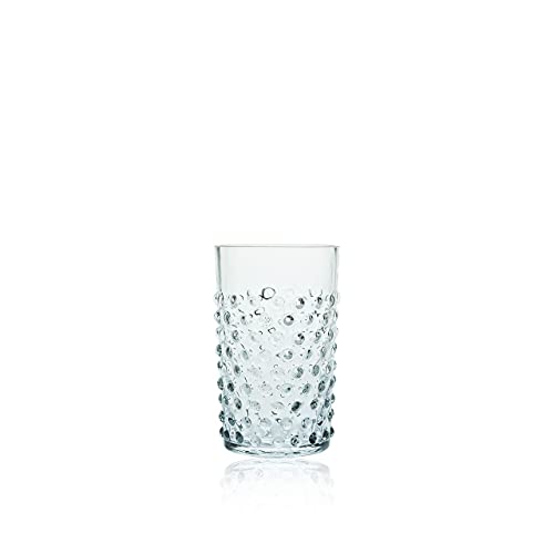 CRISTALICA Becherglas Bobbles 200ml Trinkglas Wasser Saft Limonade Noppen Kristall klar von CRISTALICA