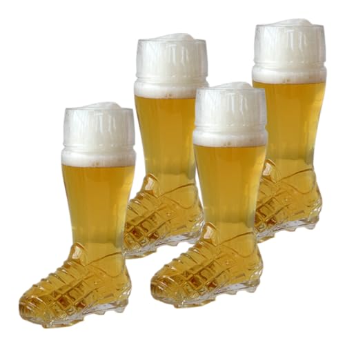 CRISTALICA Bierglas Fußballschuh 0,3 Liter 4 Stück von CRISTALICA