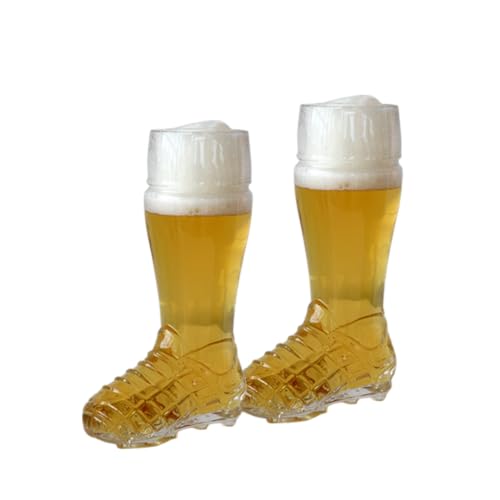 CRISTALICA Bierglas Fußballschuh 0,5 Liter 2 Stück von CRISTALICA