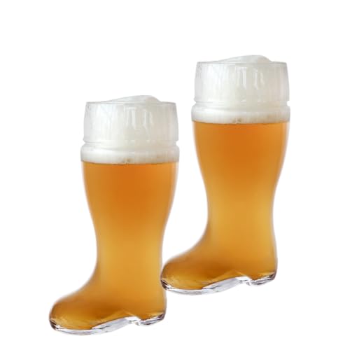 CRISTALICA Bierglas Stiefel 1 Liter 2 Stück von CRISTALICA
