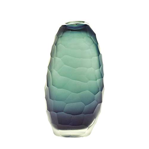 CRISTALICA Blütenvase Mini Blumen Tischvase Dekoration Moonlight Höhe 18cm grau Handmade von CRISTALICA