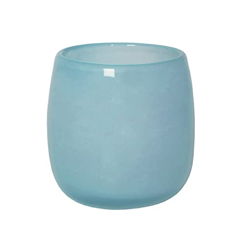 CRISTALICA Blumentopf Glaspot Sommer Schale Vase Windlicht dichwandig 16 cm blau von CRISTALICA