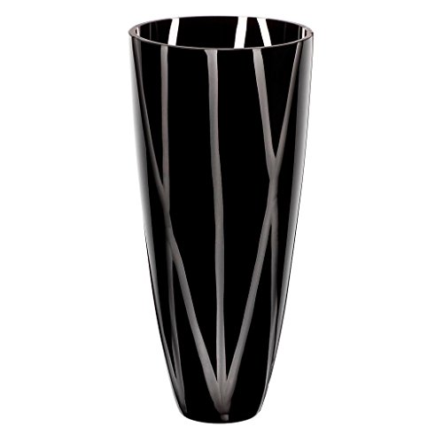 Blumenvase Bouquet Vase Glas Vase Fiord Schwarz 34 cm Tischvase Tischdeko Hochzeitdeko Raumdekoration von CRISTALICA