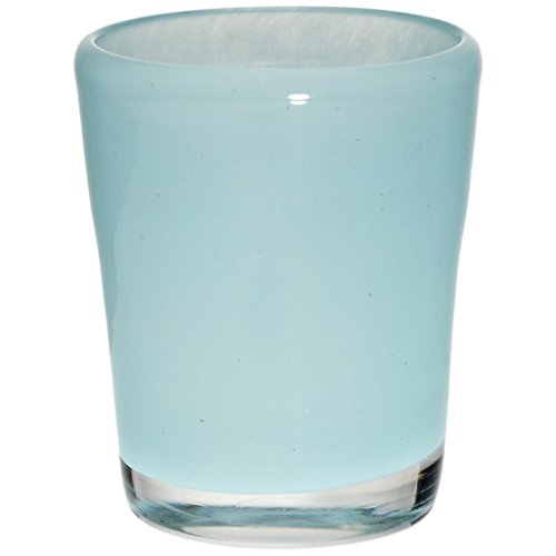 CRISTALICA Bouquet Vase Blumenvase Übertopf Colori Blau H 11 cm D 9,5 cm Handgeformt Mundgeblasenes Glas Tischvase von CRISTALICA