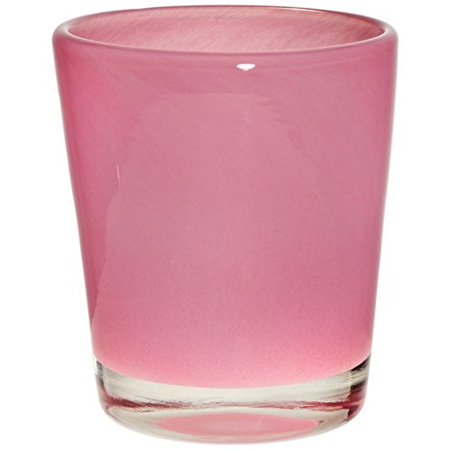 CRISTALICA Bouquet Vase Blumenvase Übertopf Colori Fuchsia H 17 cm D 15 cm Handgeformt Mundgeblasenes Glas Tischvase von CRISTALICA