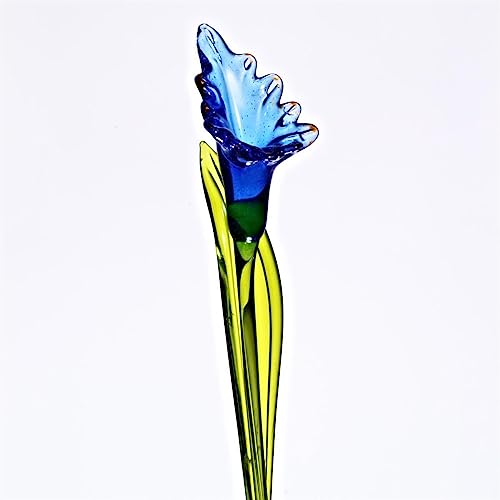 CRISTALICA Calla blau Blumen 15-17cm Glas Blüten Figur Kunstblumen Dekoration Geschenk von CRISTALICA