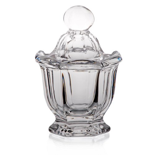 CRISTALICA Dose Schmuckdose Zuckerdose Senfdose Opera Transparent Kristall von CRISTALICA
