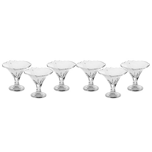 CRISTALICA Eiscremeglas Eisbecher Blütenkelch Lotus 6er-Set klar Bambini 200ml von CRISTALICA