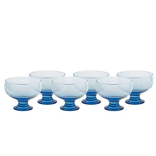 CRISTALICA Eiscremeglas Eisbecher Desserschale blau Puro Colori 6er-Set 320ml Gelato von CRISTALICA