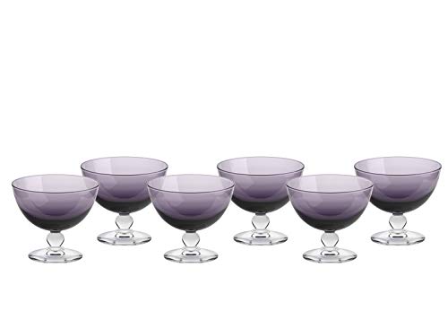 CRISTALICA Eisschale Eisbecher Dessertschale 6er-Set lila Piccolo Colori 280ml Gelato von CRISTALICA