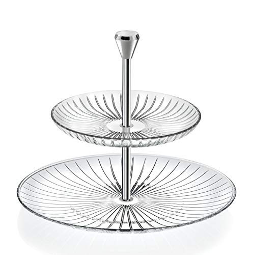 CRISTALICA Etagere 2-stöckig Sunbeam Cup Cake Ständer 22cm Glas Metall von CRISTALICA