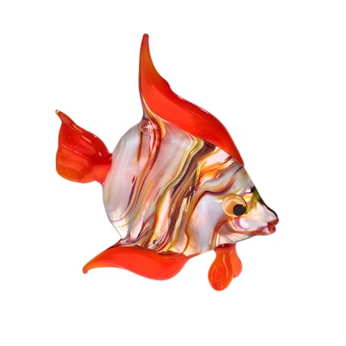 CRISTALICA Fisch weiß Medium 6-15cm Glas Tiere Figuren Sammeln Vitrine Miniatur Aquarium von CRISTALICA
