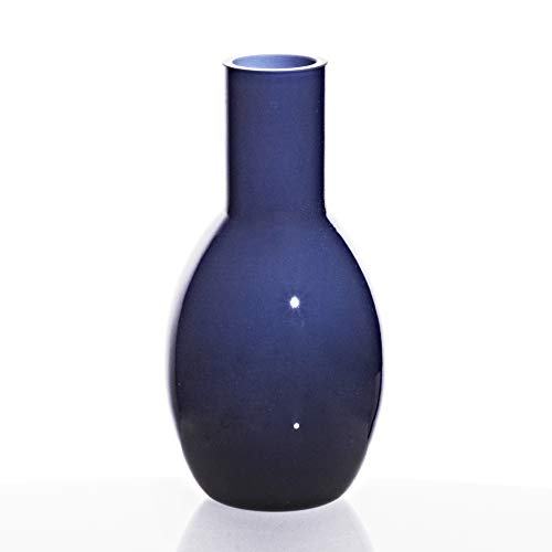 CRISTALICA Flaschenvase Shine blau 15cm Mini Blumenvase Tischvase Überfangglas Frühling von CRISTALICA