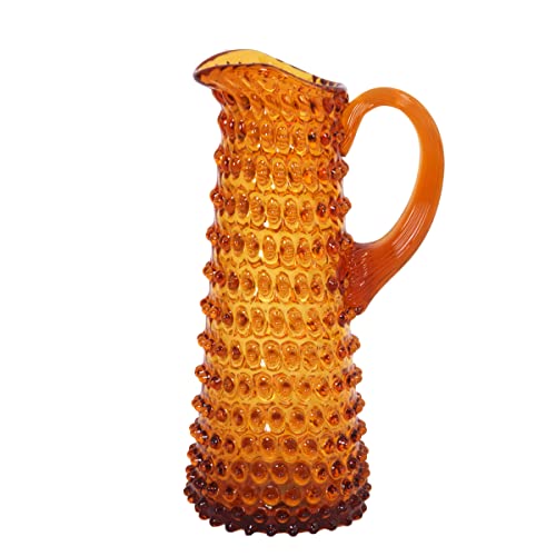 CRISTALICA Glaskrug Bobbles 1000ml Kanne Gefäß Weindekanter Karaffe Noppen Kristall orange von CRISTALICA