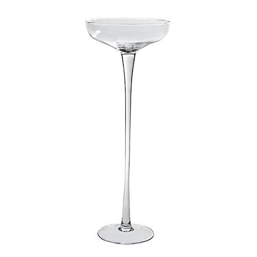 CRISTALICA Glasschale auf Fuß Monaco Famous 70cm Kerzenhalter Deko Gefäß Klarglas Geschenk von CRISTALICA