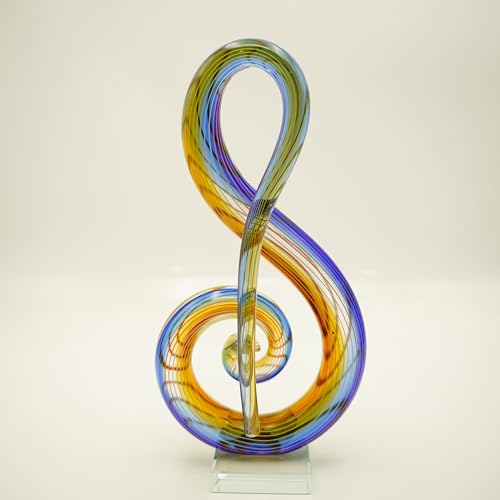 CRISTALICA Glasskulptur Musik Symbol Höhe ca. 35cm Handarbeit von CRISTALICA