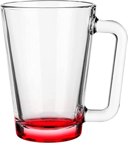 CRISTALICA Glastasse Colour Spring 250 ml rot Teeglas Becherglas Farbiger Boden von CRISTALICA