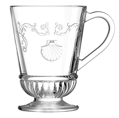 CRISTALICA Glastasse Versailles 275ml Trinkglas Tee Heckelbecher transparent Vintage von CRISTALICA