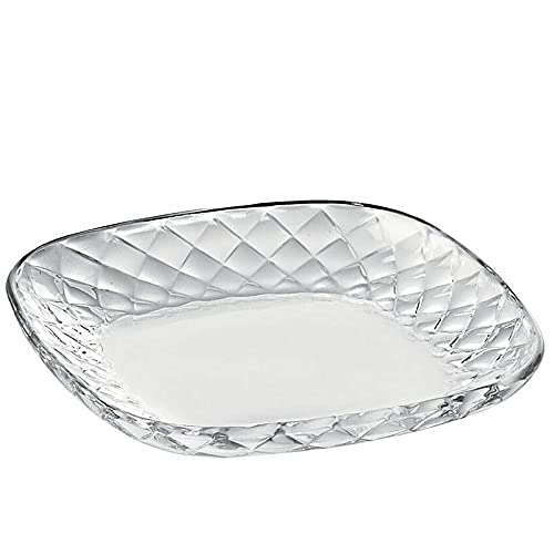 CRISTALICA Glasteller Platzteller Servierteller Wabe 18cm transparent, aus Glas von CRISTALICA