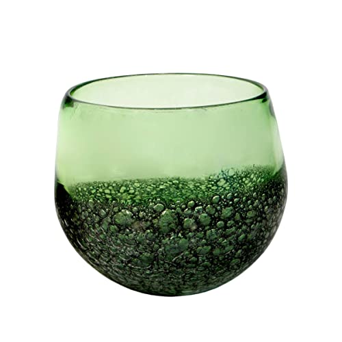 CRISTALICA Glastopf Pot Wald 18 cm Windlicht Votiv Kerzenglas Vase moosgrün von CRISTALICA