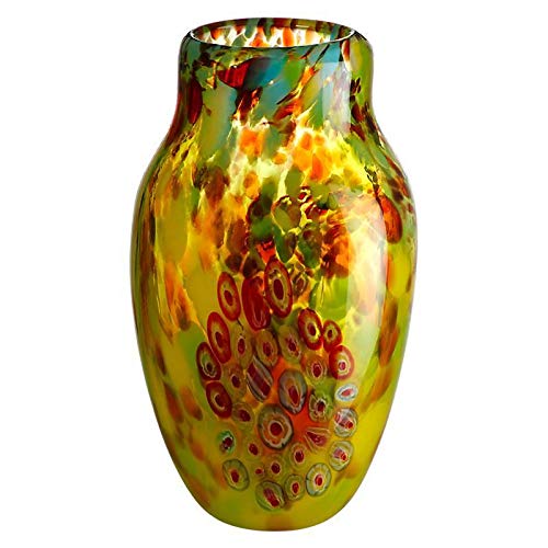 CRISTALICA Glasvase Blumenvase Dekovase Beira Exotica 27cm gelb von CRISTALICA