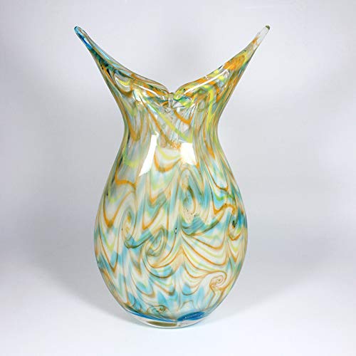 CRISTALICA Glasvase Blumenvase Dekovase Eule 40cm bunt von CRISTALICA