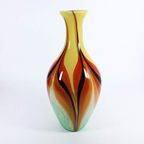 CRISTALICA Glasvase Blumenvase Dekovase Flaschenvase Elegant 35 cm bunt von CRISTALICA