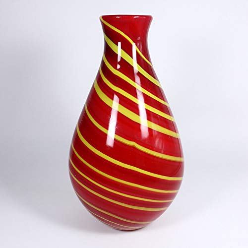 CRISTALICA Glasvase Blumenvase Dekovase Red Twist 32cm rot von CRISTALICA