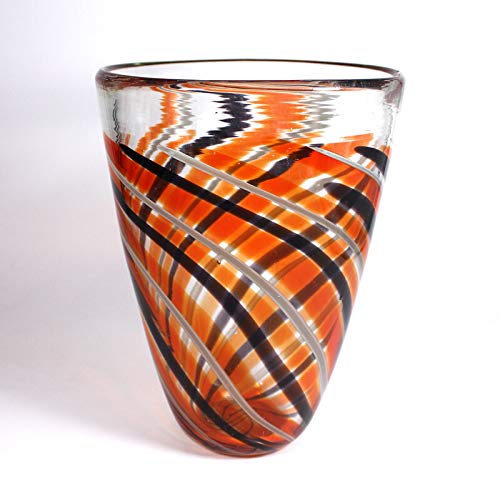 CRISTALICA Glasvase Blumenvase große Sträuße Flame Höhe 28cm Glas von CRISTALICA