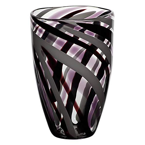 CRISTALICA Glasvase Blumenvase große Sträuße Flame Höhe 28cm Glas violett von CRISTALICA