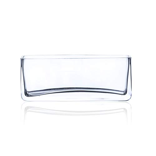 CRISTALICA Glasvase Rechteck Dekovase Glas Transparent H 8cm von CRISTALICA