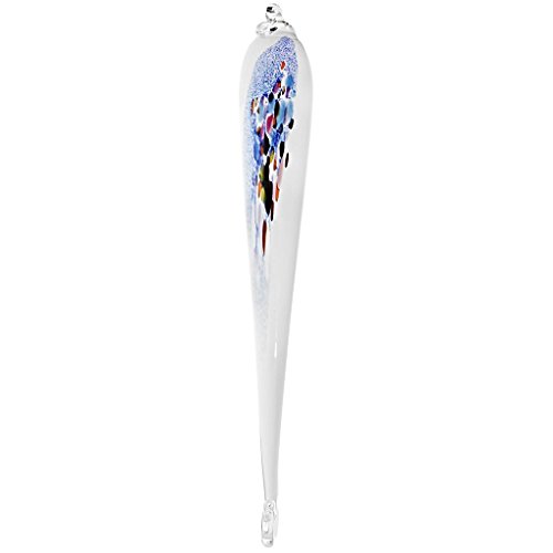 CRISTALICA Hängezapfen Gartenblüte Gartendeko Pavel 46 cm Mundgeblasen und Handgeformtes Glas Unikat von CRISTALICA