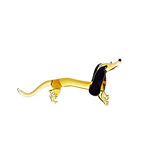 CRISTALICA Hund Dackel Medium 6-15cm Glas Figuren Sammeln Vitrine Miniatur Haustier von CRISTALICA